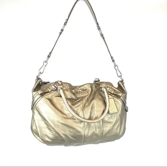 COACH Madison Sophia lg pewter leather bag 15955 - Picture 7 of 13